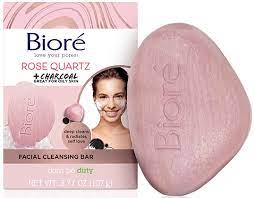 BIORE ROSE QUARTZ CHARCOAL FACIAL CLEASING SOAP