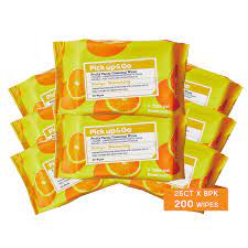 Pick up fruity facial cleansing wipe