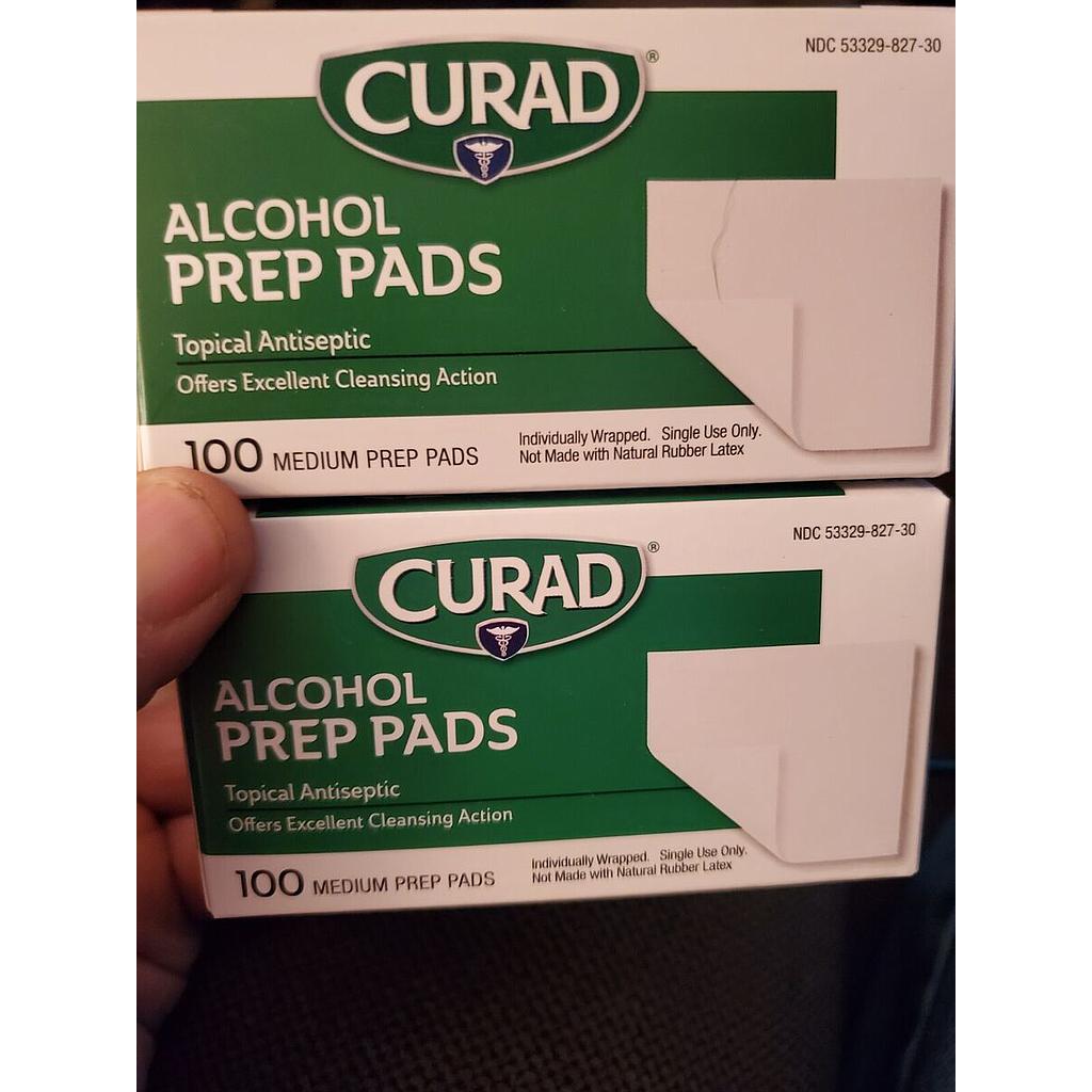 CURAD ALCOHOL PREP PADS 100