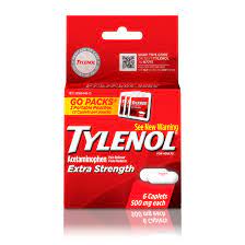 TYLENOL EXTRA STRENGTH 6 CAPLETS 500G