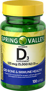 SPRING VALLEY D3 BONE&amp;IMMUNEHEALTH 100 SOLFT