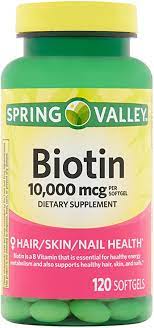SPRING VALLEY BIOTIN 10.000MCG 120 SOFTGELS