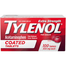 Tylenol Extra strength coated 500mg 100 tablets