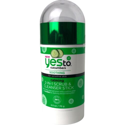 YESTO  CUCUMBERS SOOTHING CALMING 2-IN-1 SCRUB &amp; CLEANSER STICK