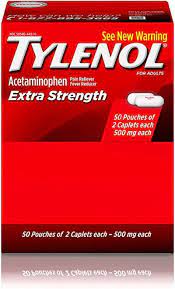 TYLENOL ACETAMINOPHEN EXTRA STRENGTH FOR ADULTS 2 CAPLETS