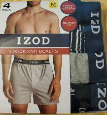 IZOD 4 PACK KNIT BOXERS  L