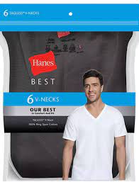 HANES BEST 6 V-NECKS OUR BEST M