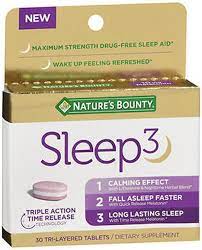 NATURE'S BOUNTY SLEEP 3 MAXIMUM STRENGTH 10MG 30 TABLETS