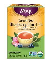 YOGI GREEN TEA BLUEBERRY SLIM LIFE CONTAINS CAFFEINE 32G
