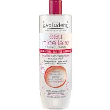 EVOLUDERM EAU MICELLAIRE DEMAQUILLANTE PEAUX REACTIVES,SUJETTES AUX ROUGEURS  500ML