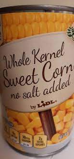 L. WHOLE KERNEL SWEET CORN NO SLT ADDED 439G
