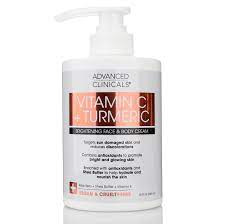 ADVANCED CLINICALS VITAMIN C +TURMERIC BRIGHTENING FACE &amp; BODY CREAM  444ML