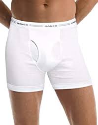 HANES 5 BOXER BRIEFS WHITE(DESSOUS HOMME/BLANC)L