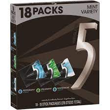WRINGLEY'S 5 GUM 18 PACK
