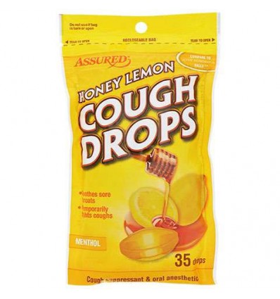 ASSURED COUGH DROPS HONEY LEMON