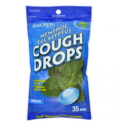 ASSURED MENTHOL EUCALYPTUS COUGH DROPS MENTHOL