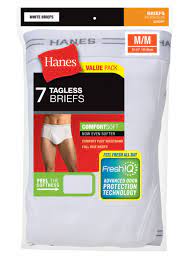 HANES VALUE PACK 7TAGLESS BRIEFS M/MOYEN