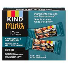 KIND MINIS DARK CHOCOLATE NUTS &amp;SEA SALT 10BARS