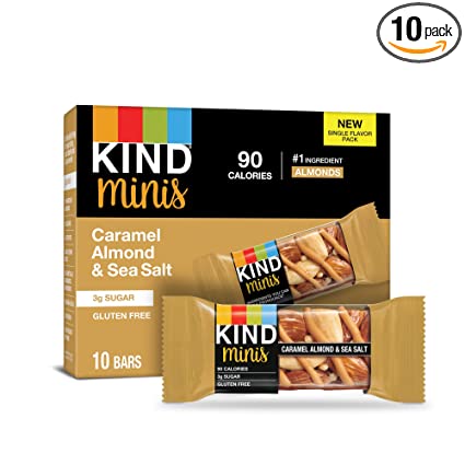 KIND MINIS CARAMEL ALMOND &amp;SEA SALT 10 BARS