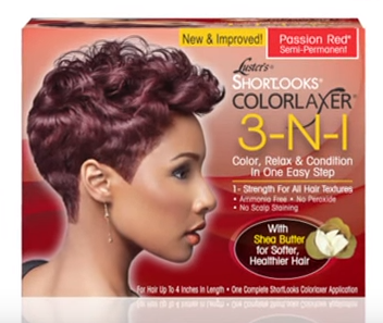 LUSTER’S SHORTLOOKS COLORLAX 3IN 1 PASSION RED